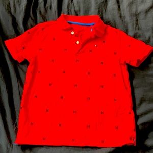 Tommy Hilfiger kids red polo shirt